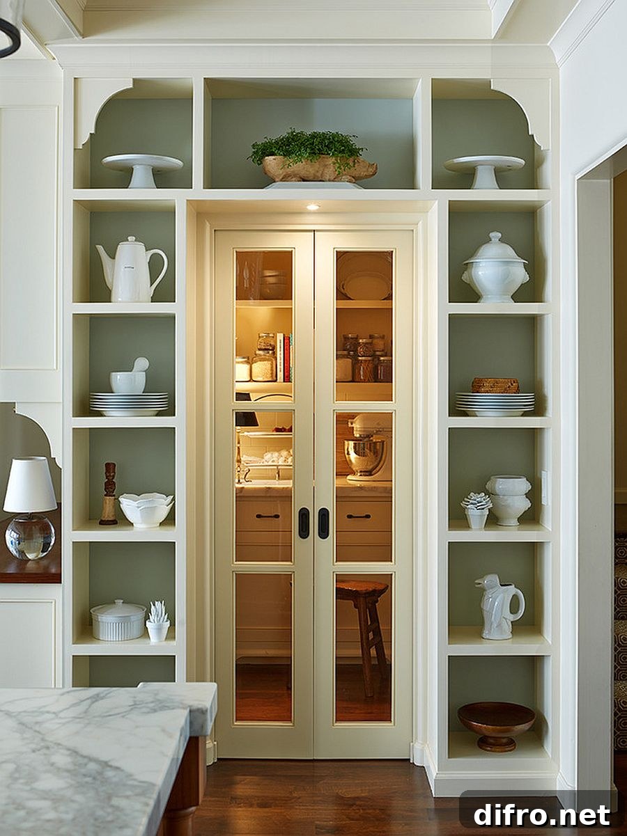 Mediterranean interior with decorative shelving