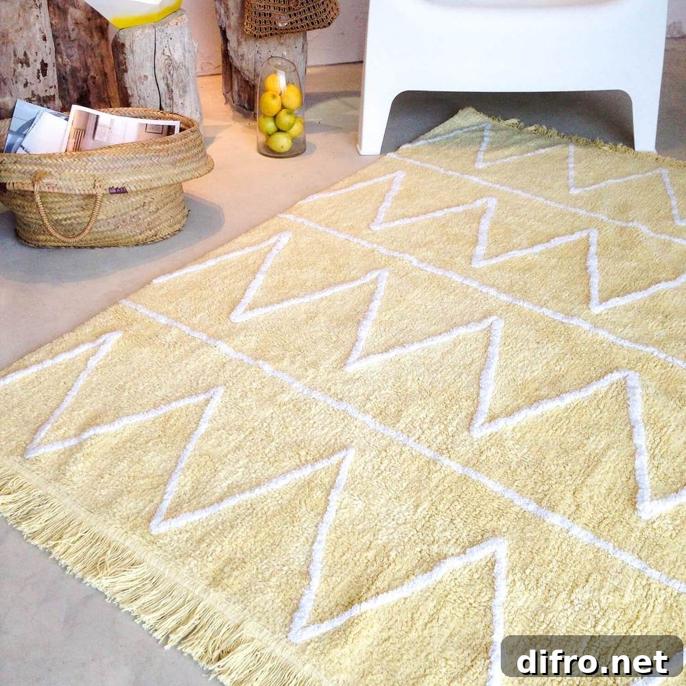 Yellow geometric rug