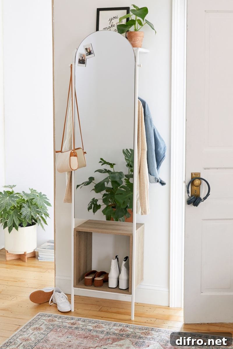 Arched storage mirror