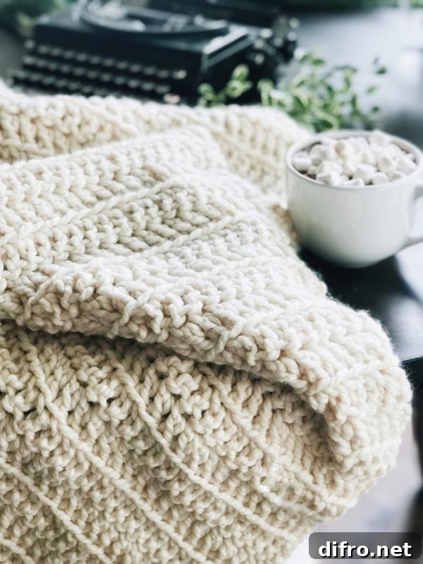 Cozy knitted blanket as a Hygge accessory