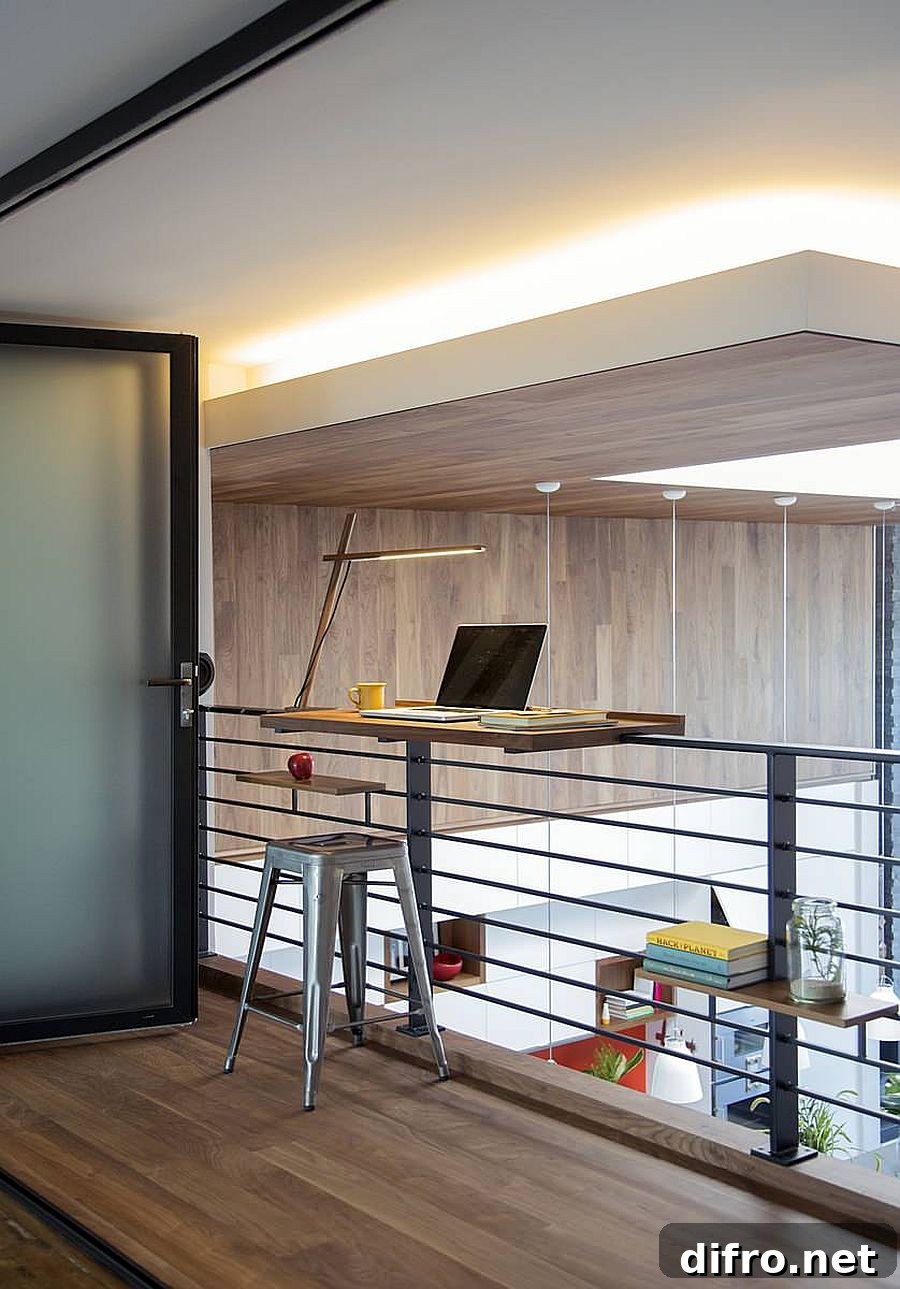 Folding and movable desk converting small space into a work area