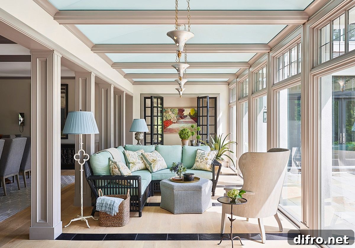 Gorgeous sunroom extension of open plan living room