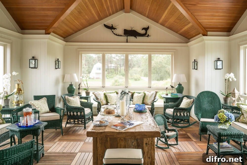 Rattan decor in teal makes a statement