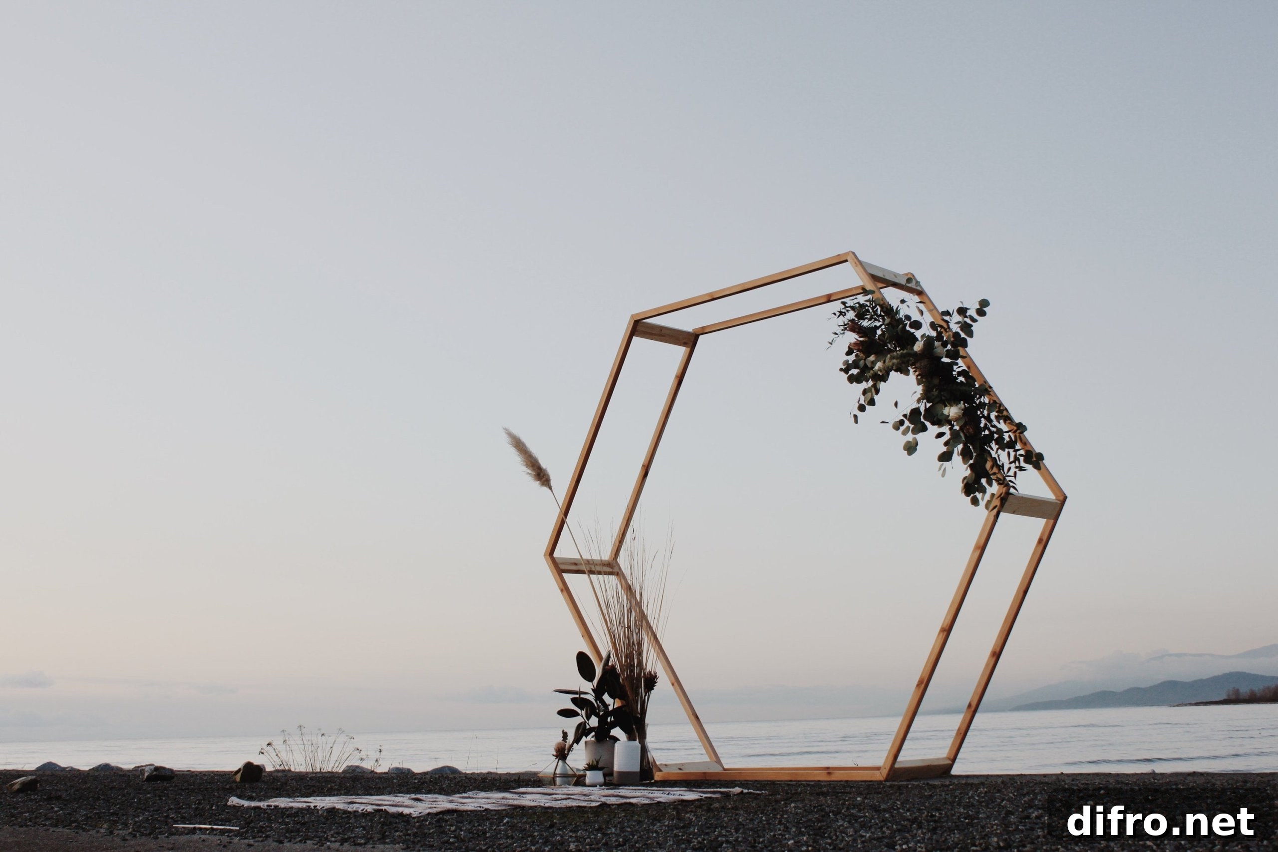 Double hexagon wedding arch