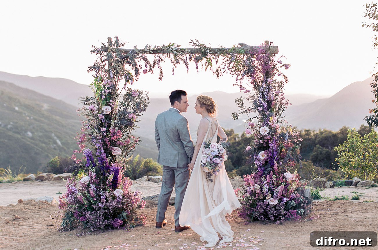 Berry-toned floral arch