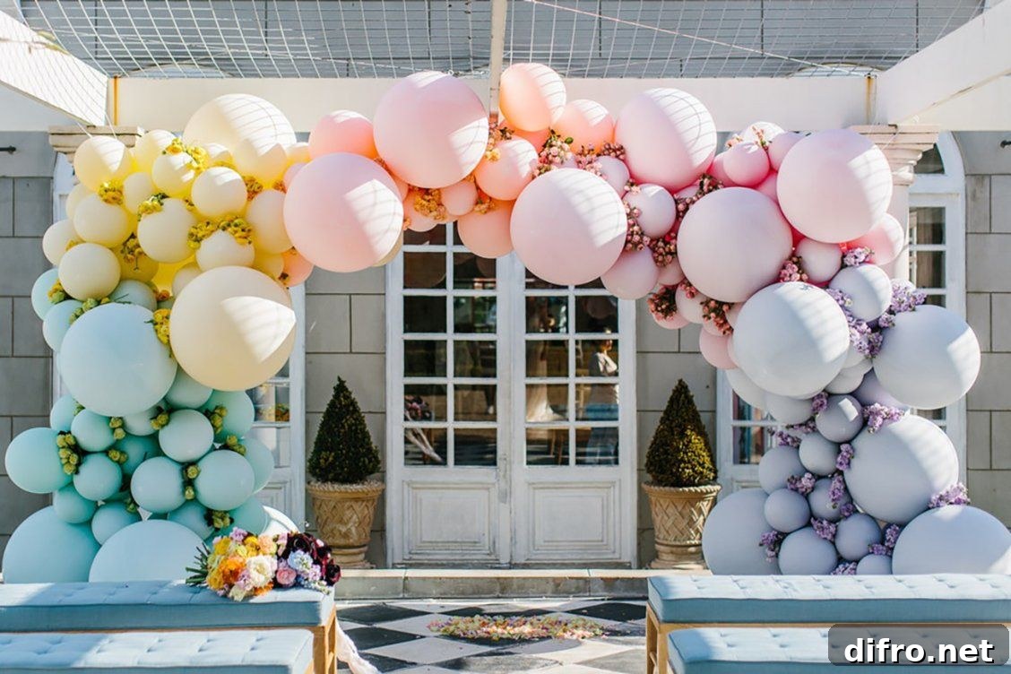 Pastel balloon arch