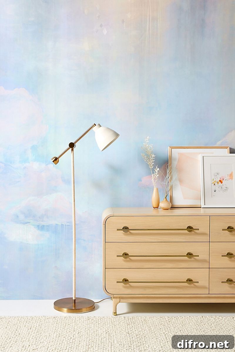 Dreamy wall mural for girl's room