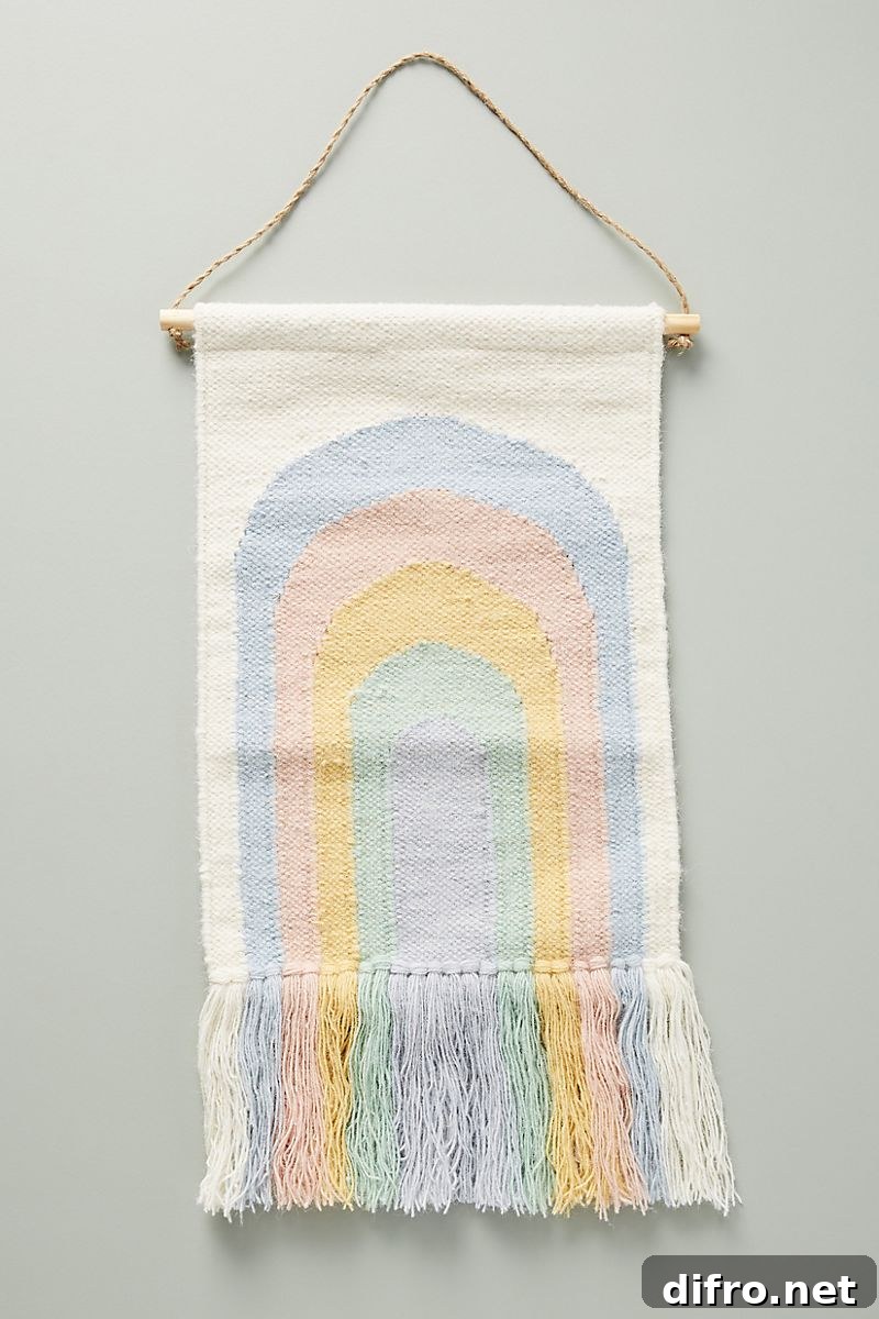 Pastel rainbow wall hanging