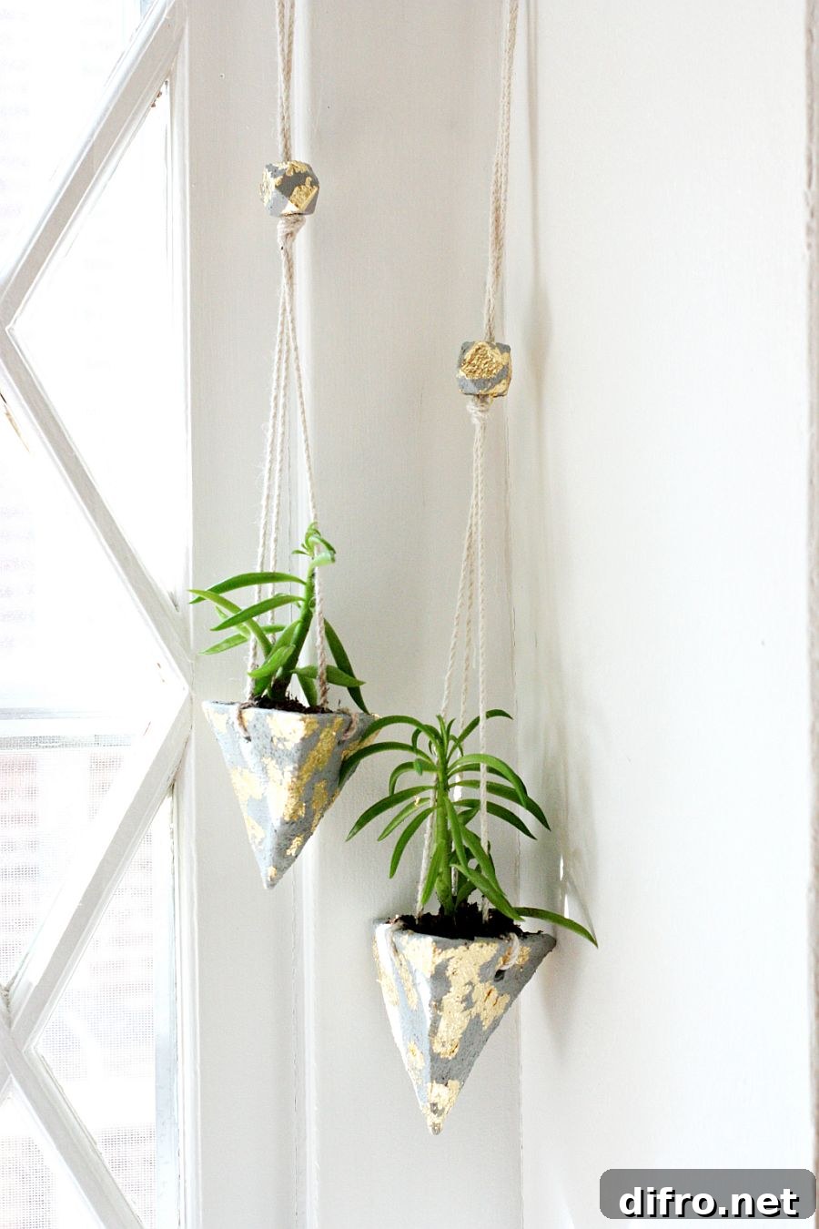 Hanging cement planters