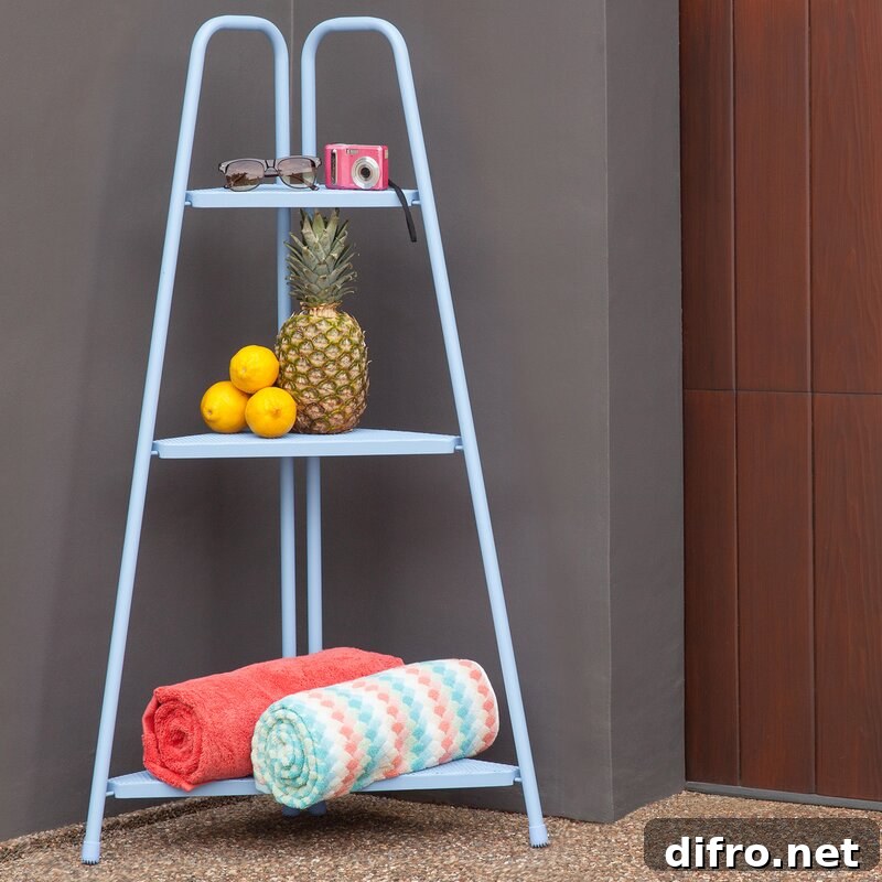 Metal and wood corner shelving