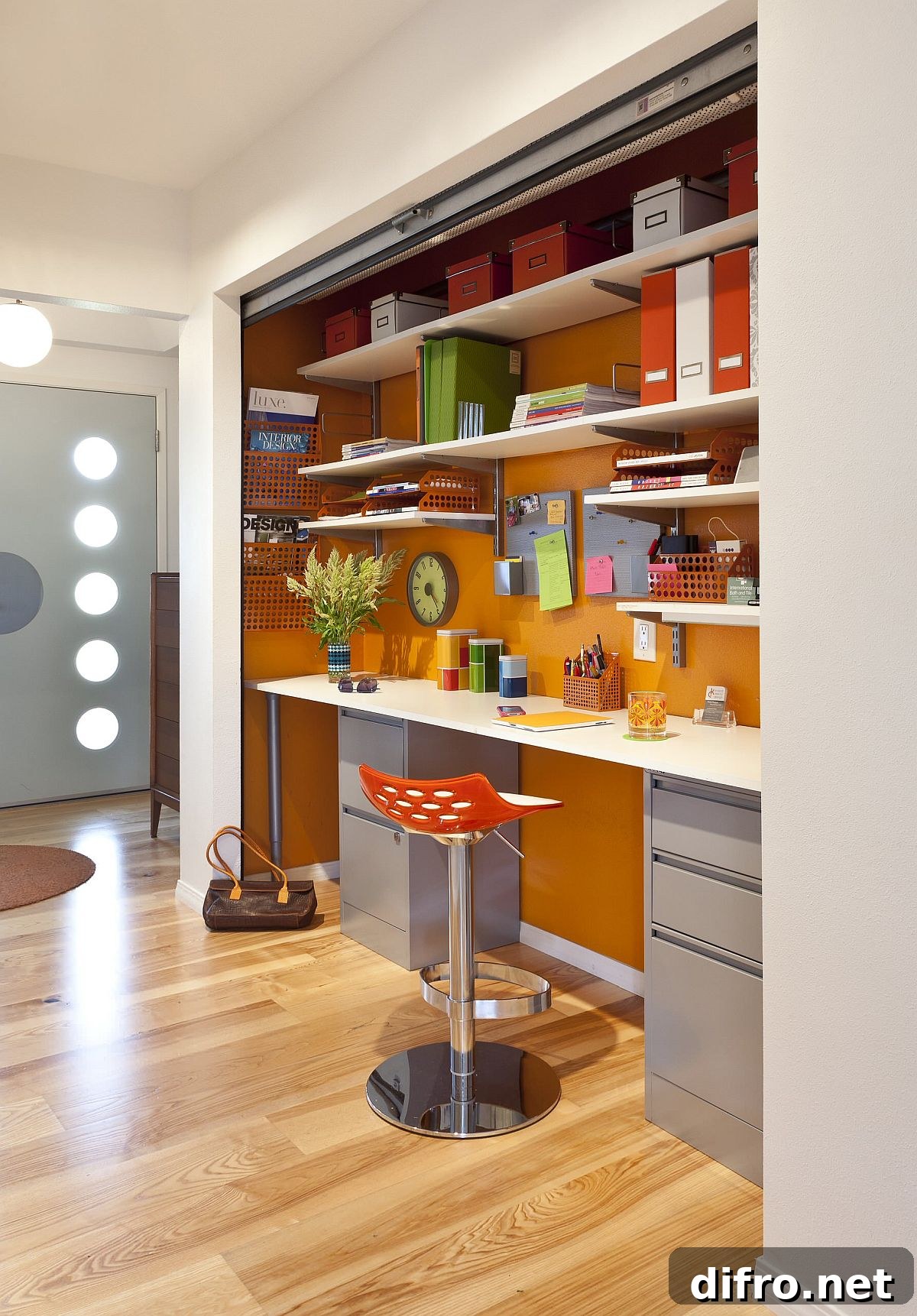 Exquisite orange home office