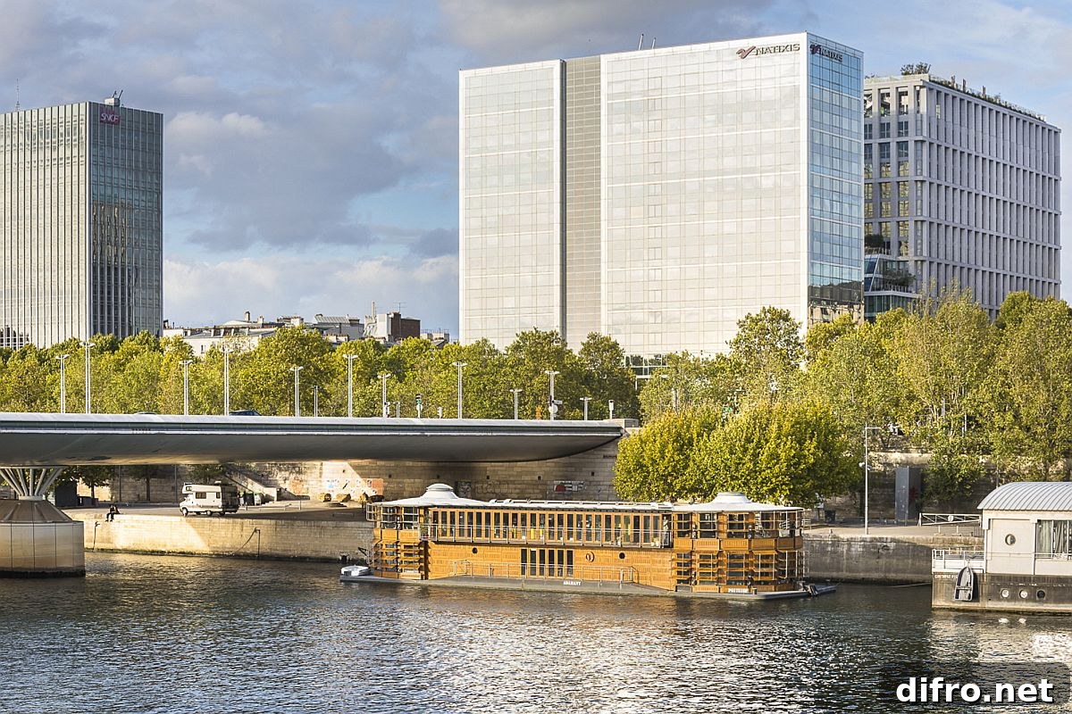 River-edge location offering views of Paris