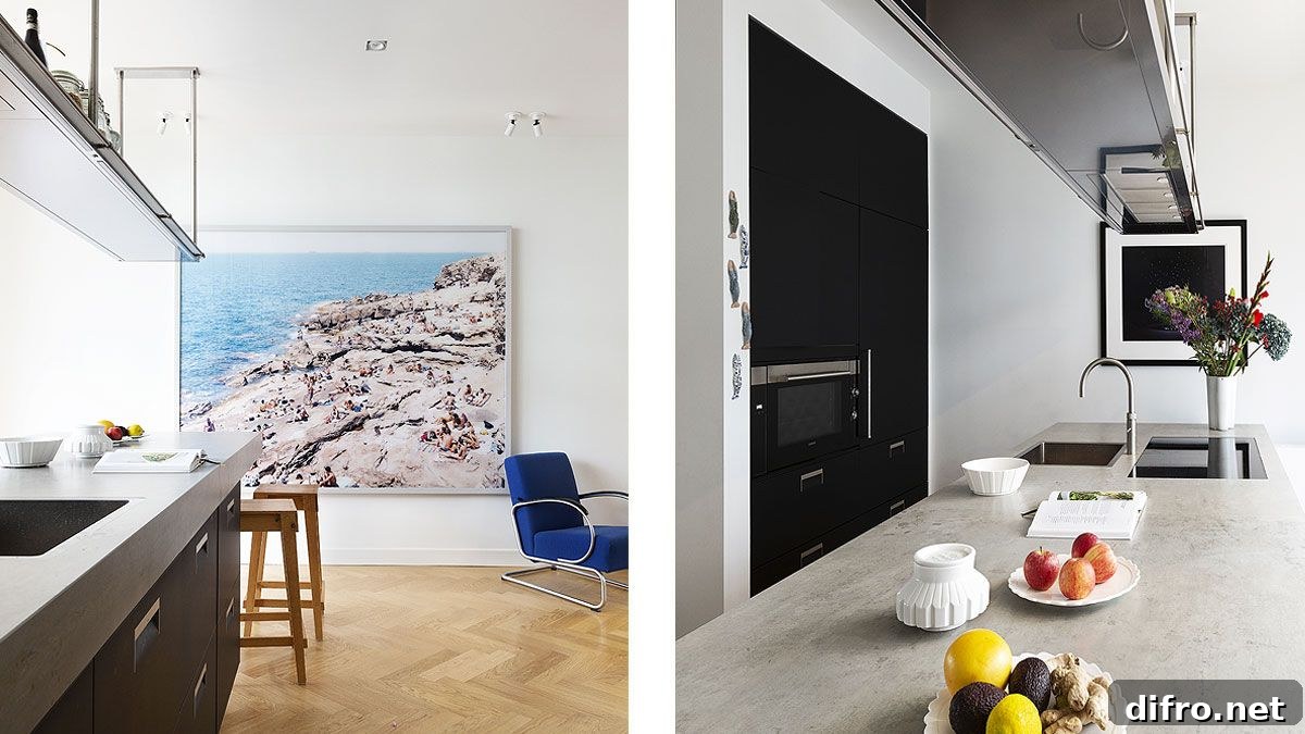 Refined modern kitchen inside the Amsterdam home
