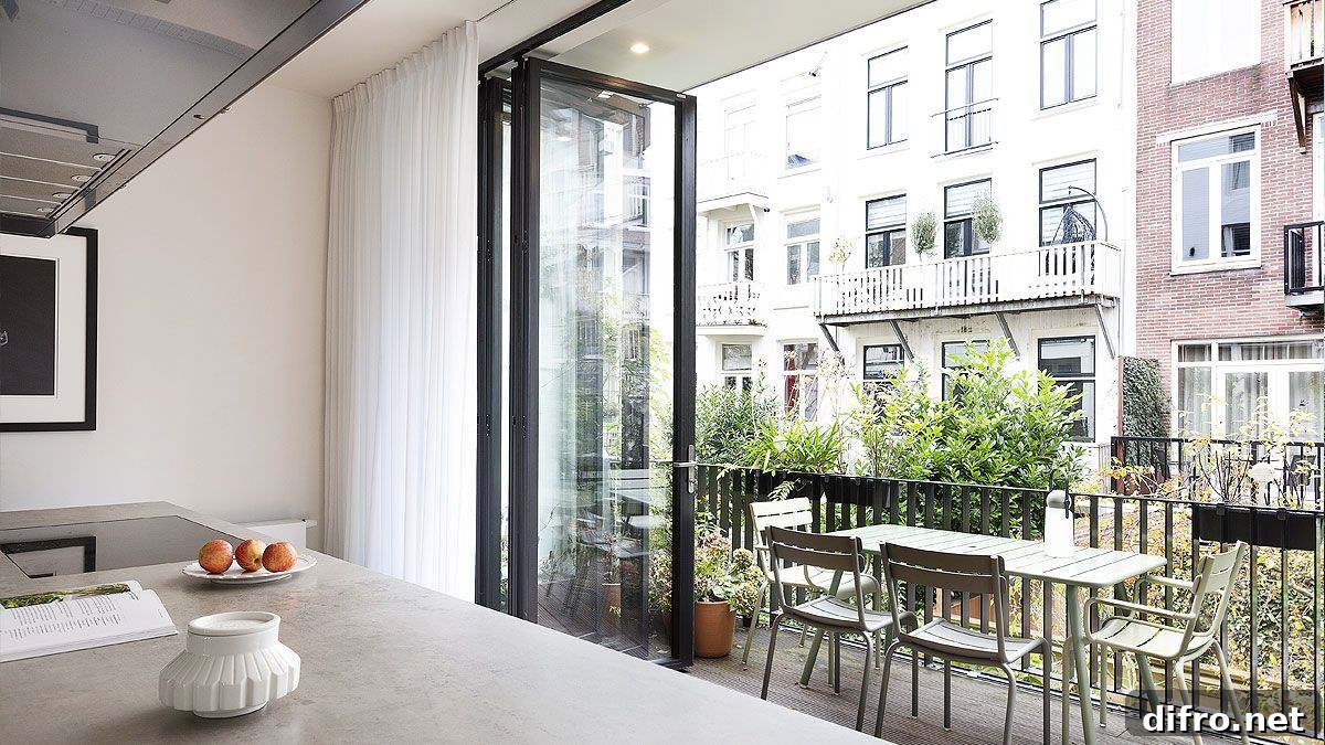 Kitchen of the house connected with the balcony offers beautiful views