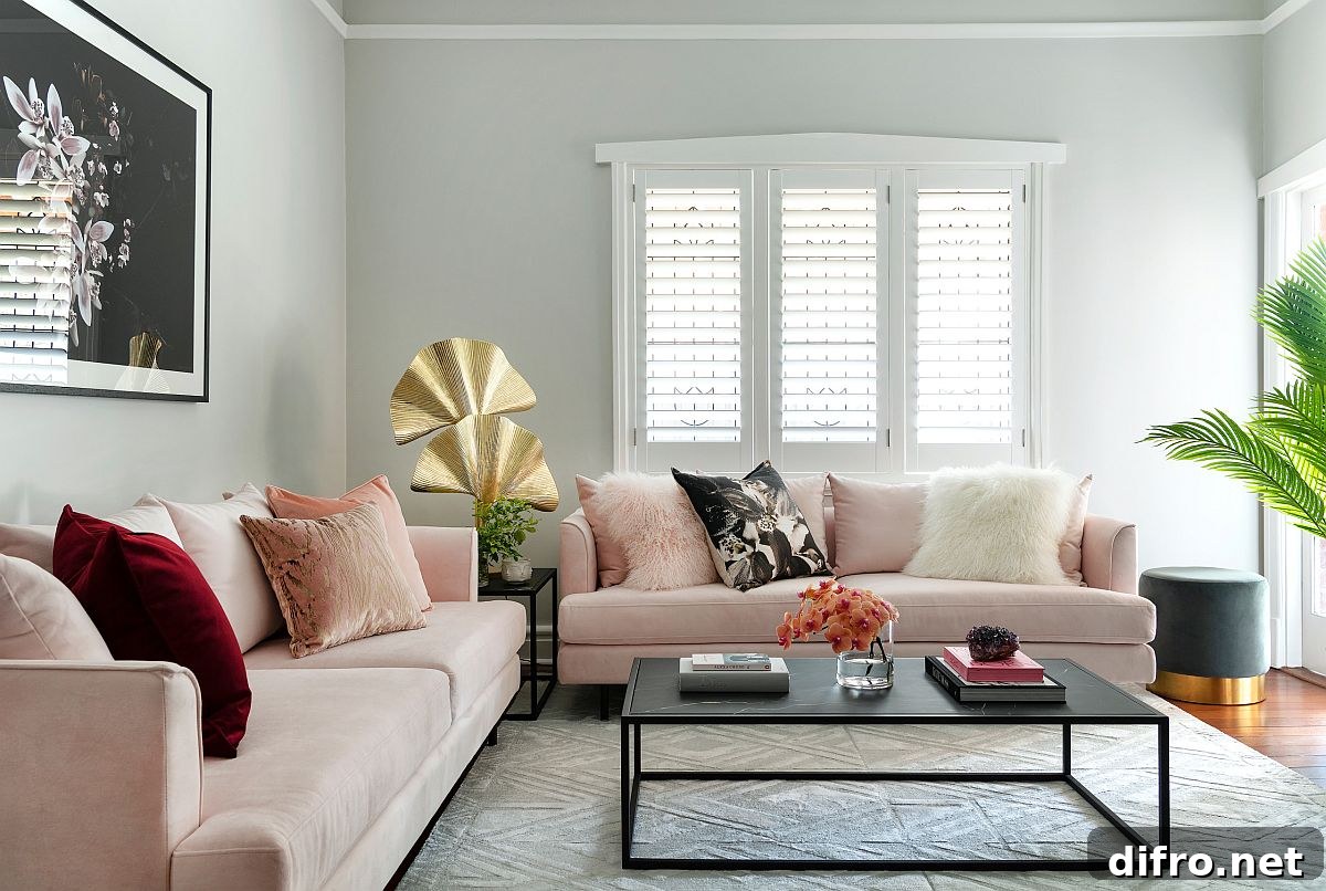 Single accent pillow in scarlet brings charm to the living room