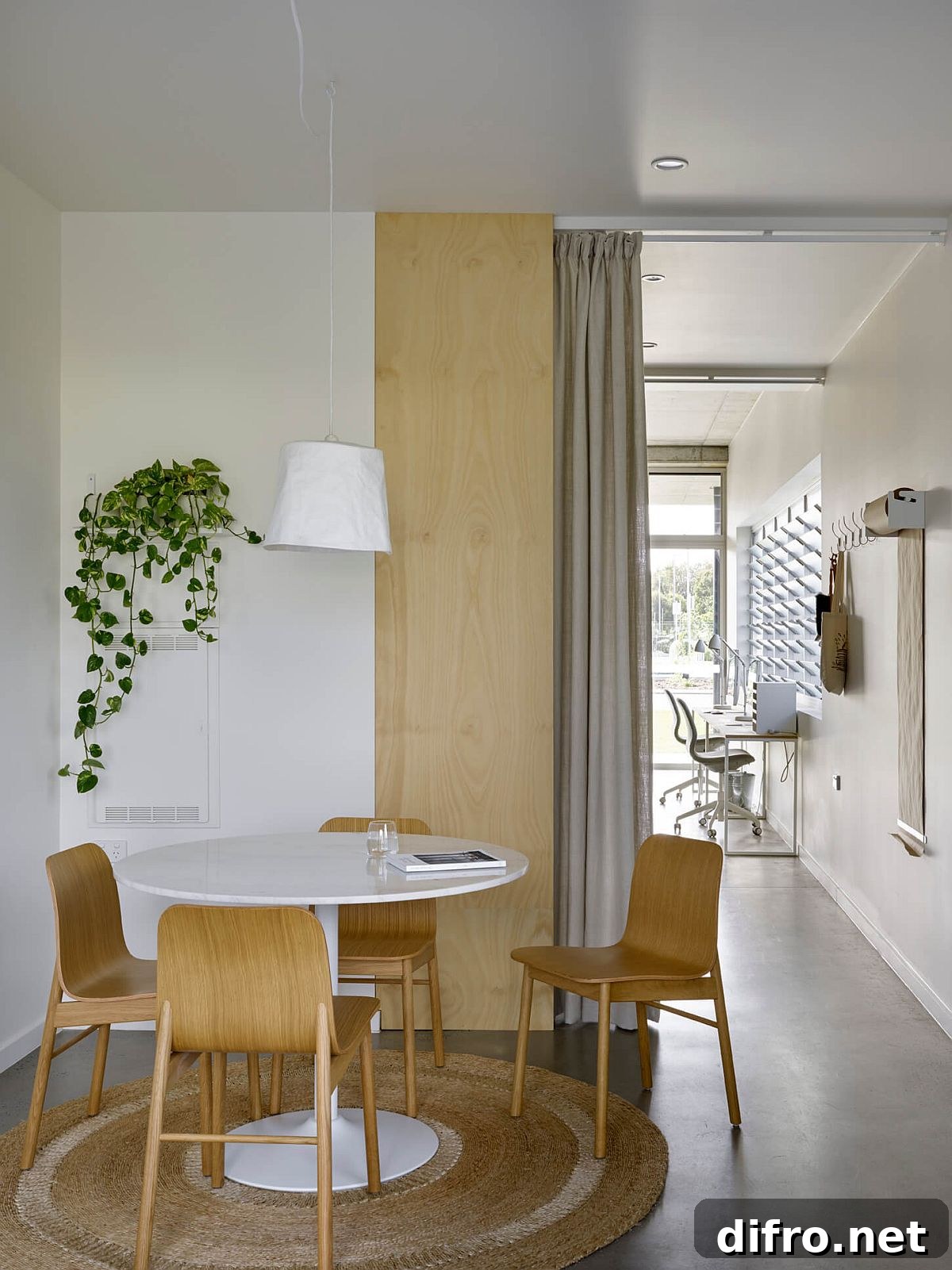 Small white and timber dining area with modern style