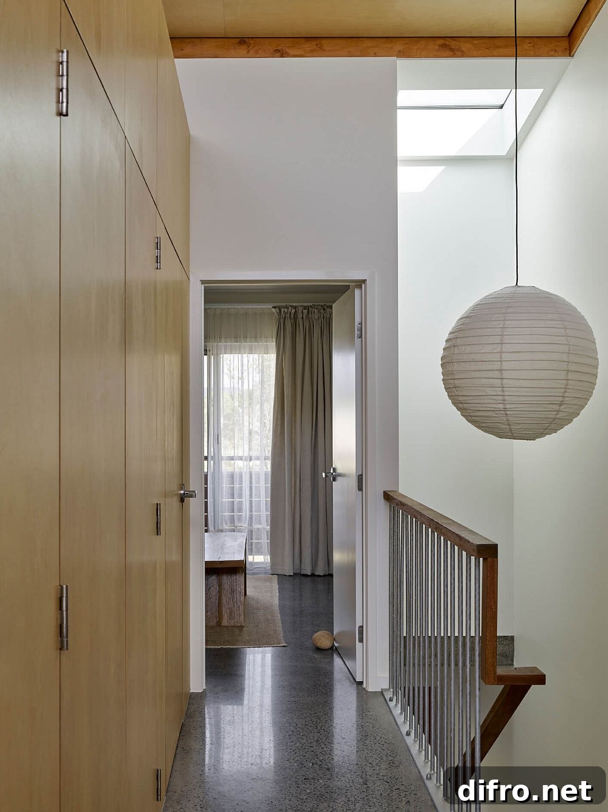 Stairwell brings natural light into the lower level