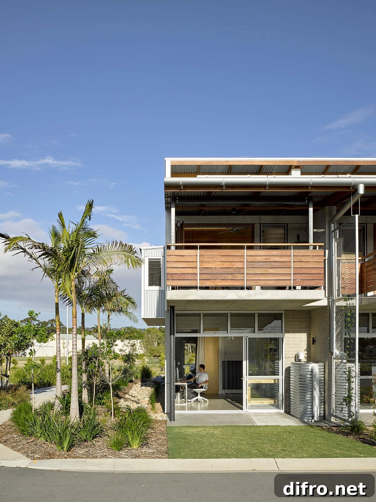 Each live/work unit includes a ground-floor office space and a one-bedroom apartment above