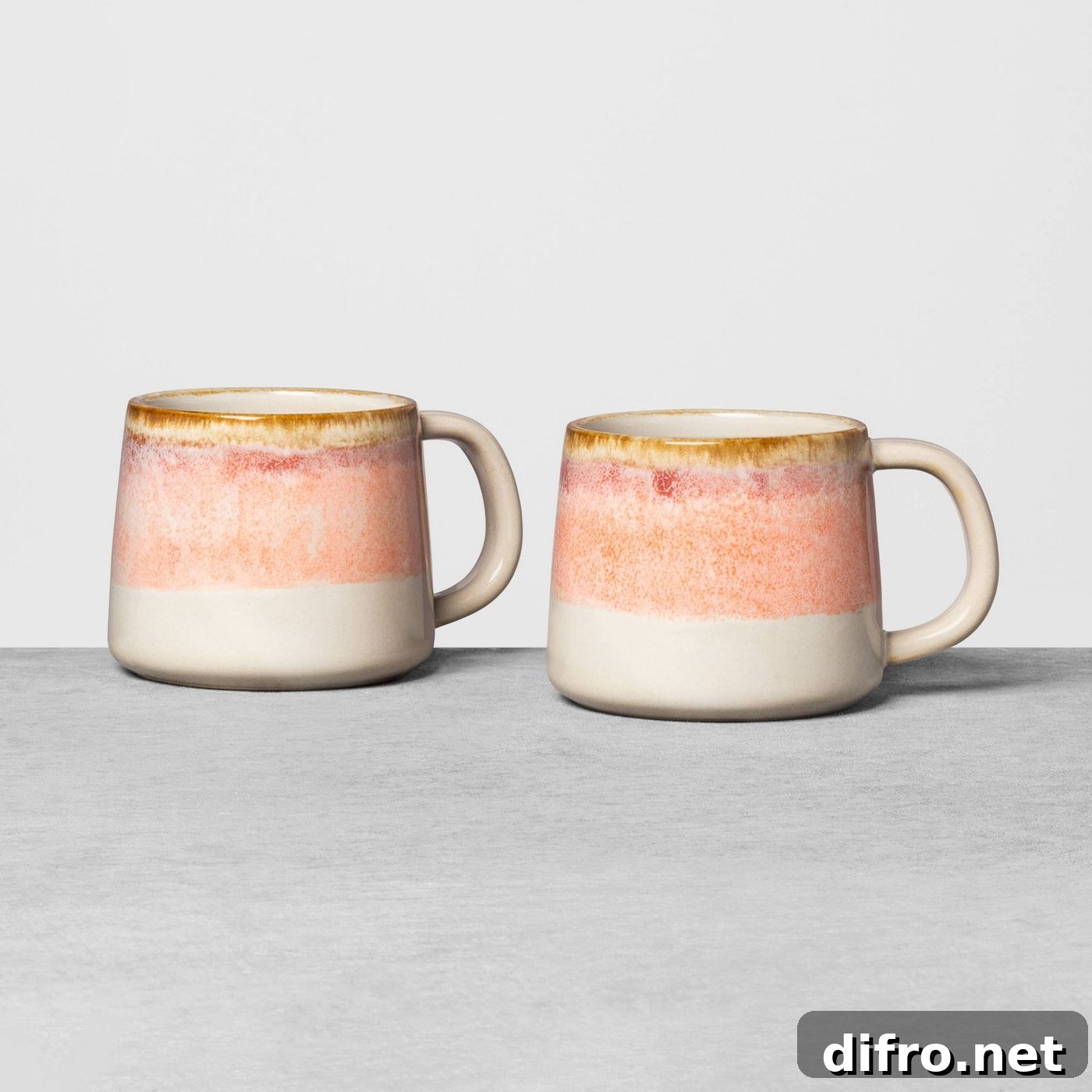 Ombre pink mugs
