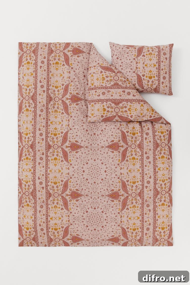 Dusty pink duvet cover