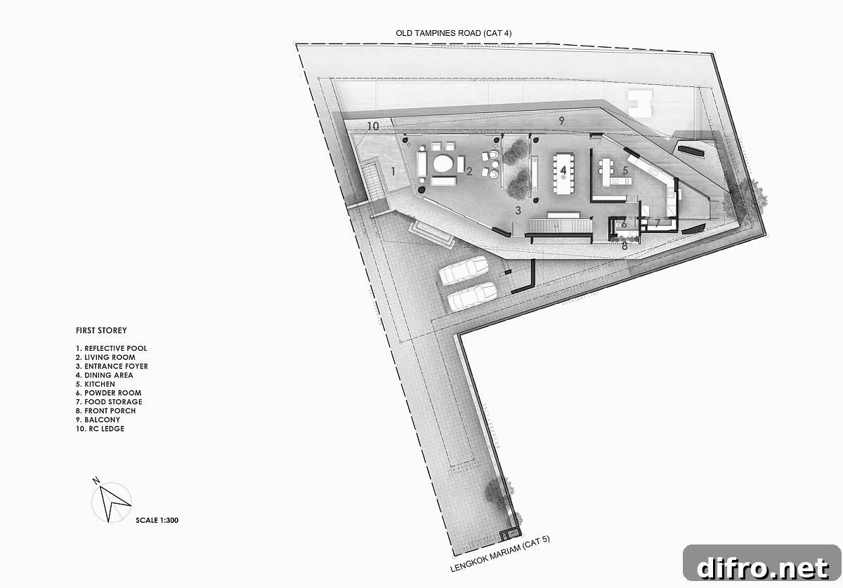 First floor plan of the house in Singapore