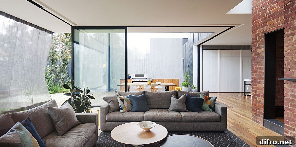 Gray comfy couches for the open living area