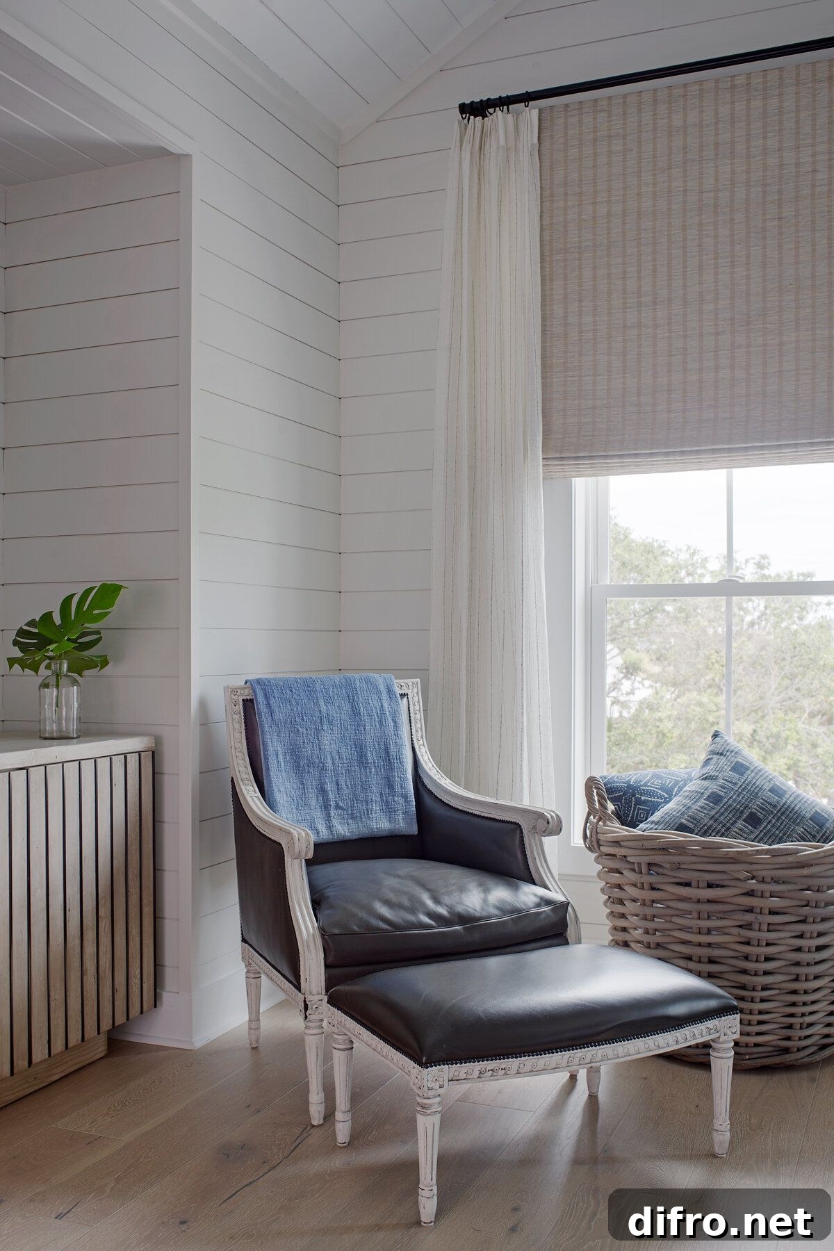 Cozy reading nook and relaxation space