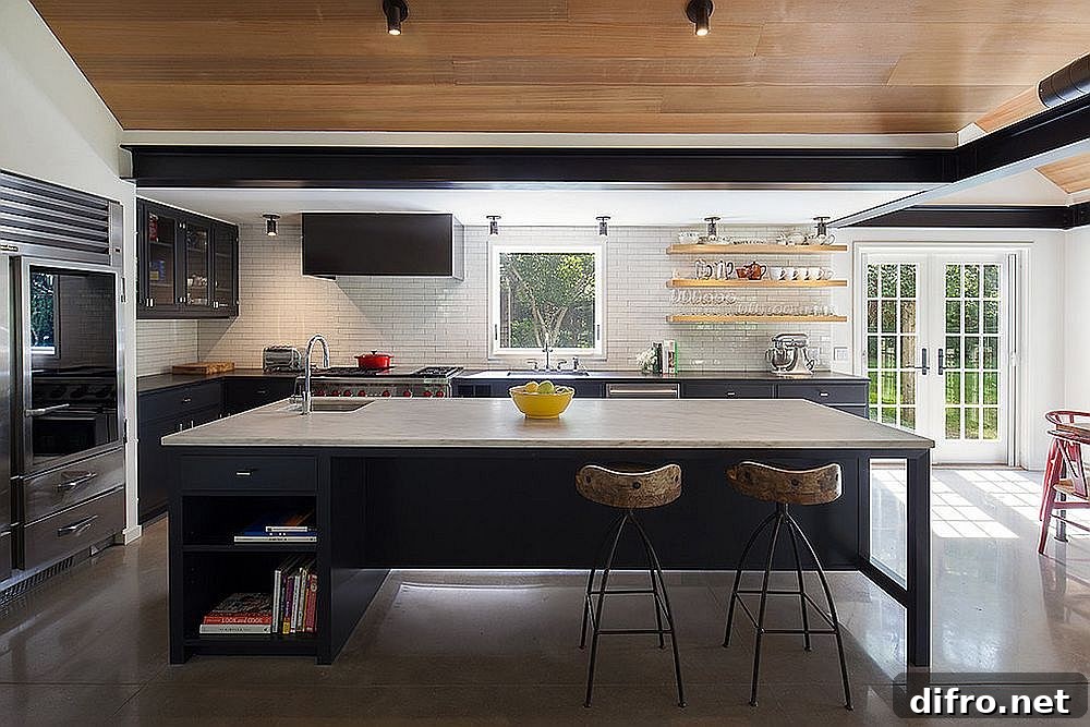 Concrete floors in the kitchen