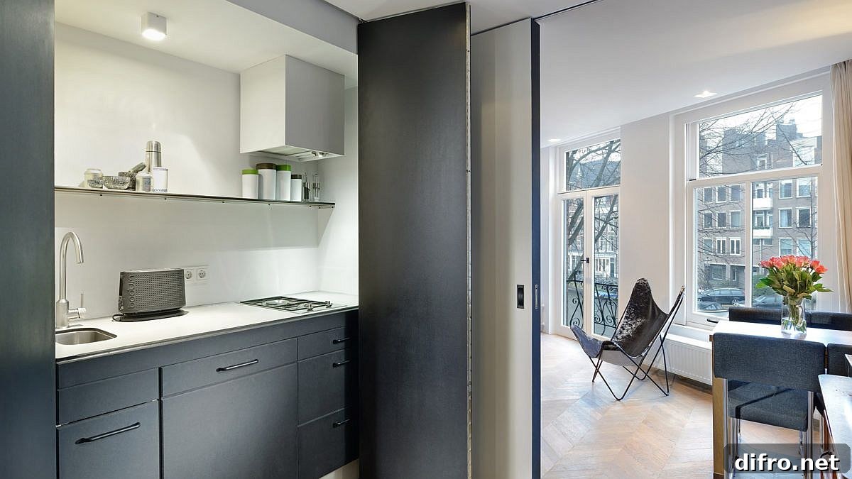 Gray, white and wood used to renovate an aging Amsterdam home