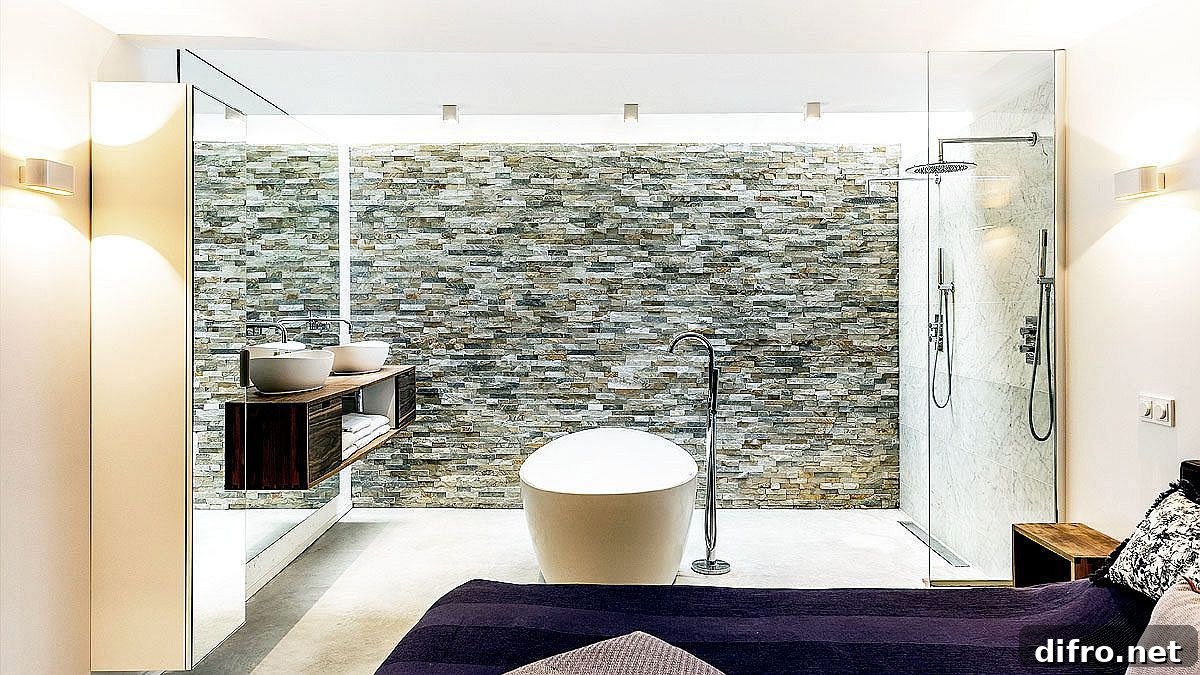 Renovated basement with minimal master bedroom and bathroom