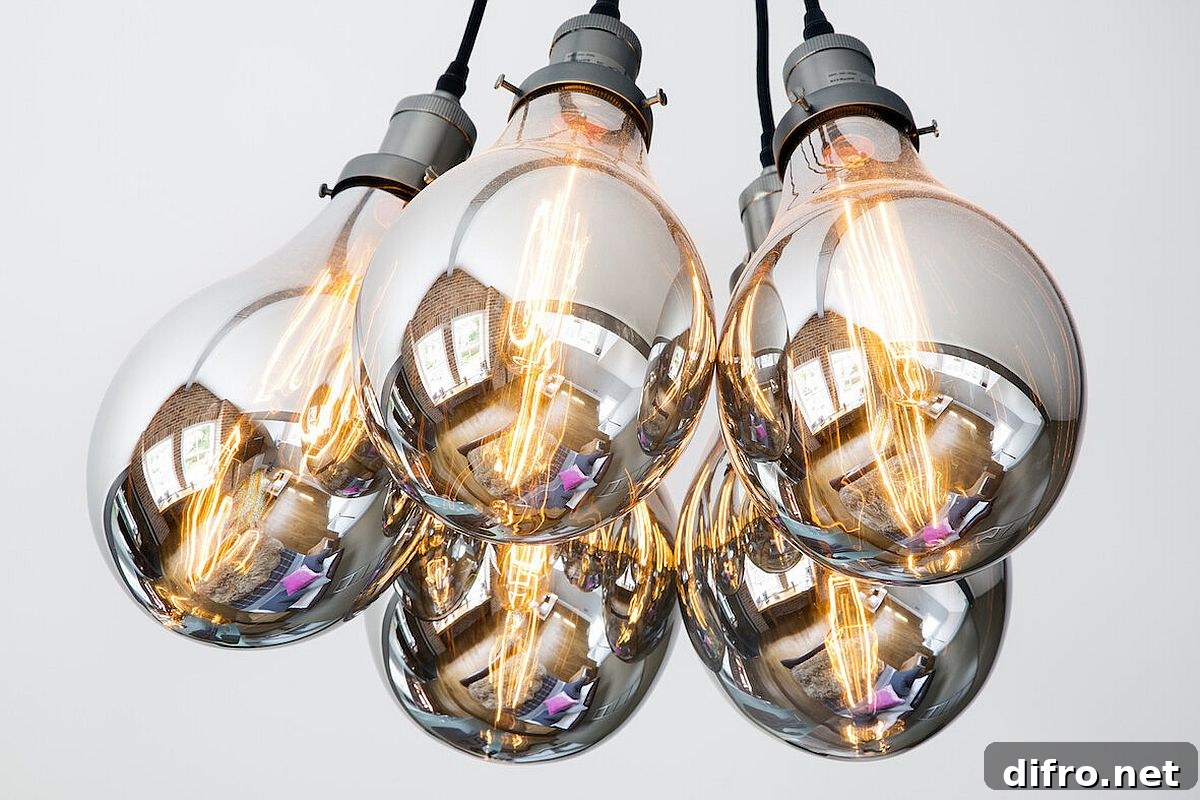 Edison bulb lights accentuate the industrial appeal of the loft master suite