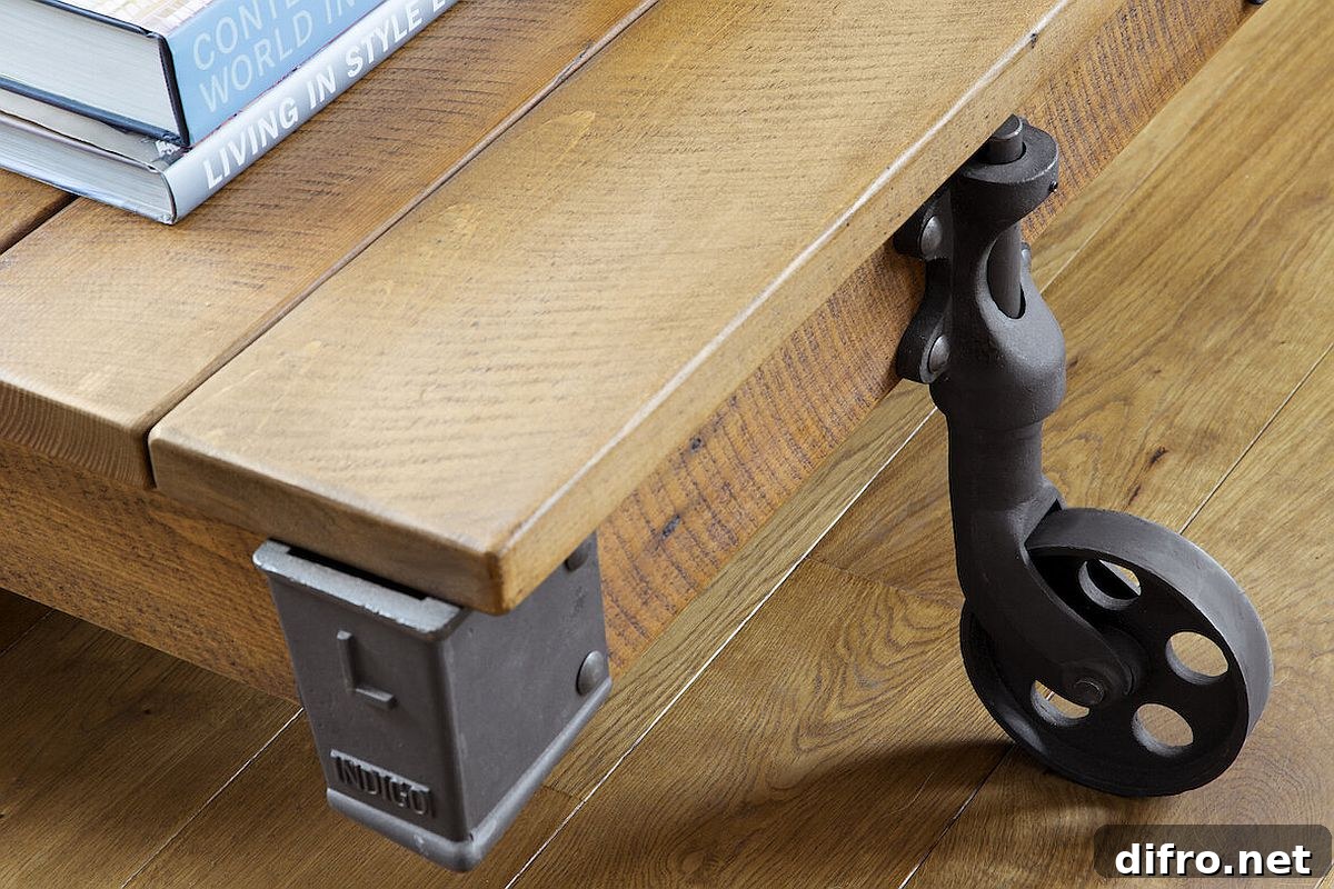 Mobile table with modern vintage appeal