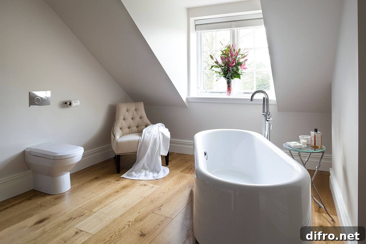 Luxurious and relaxing attic bathroom