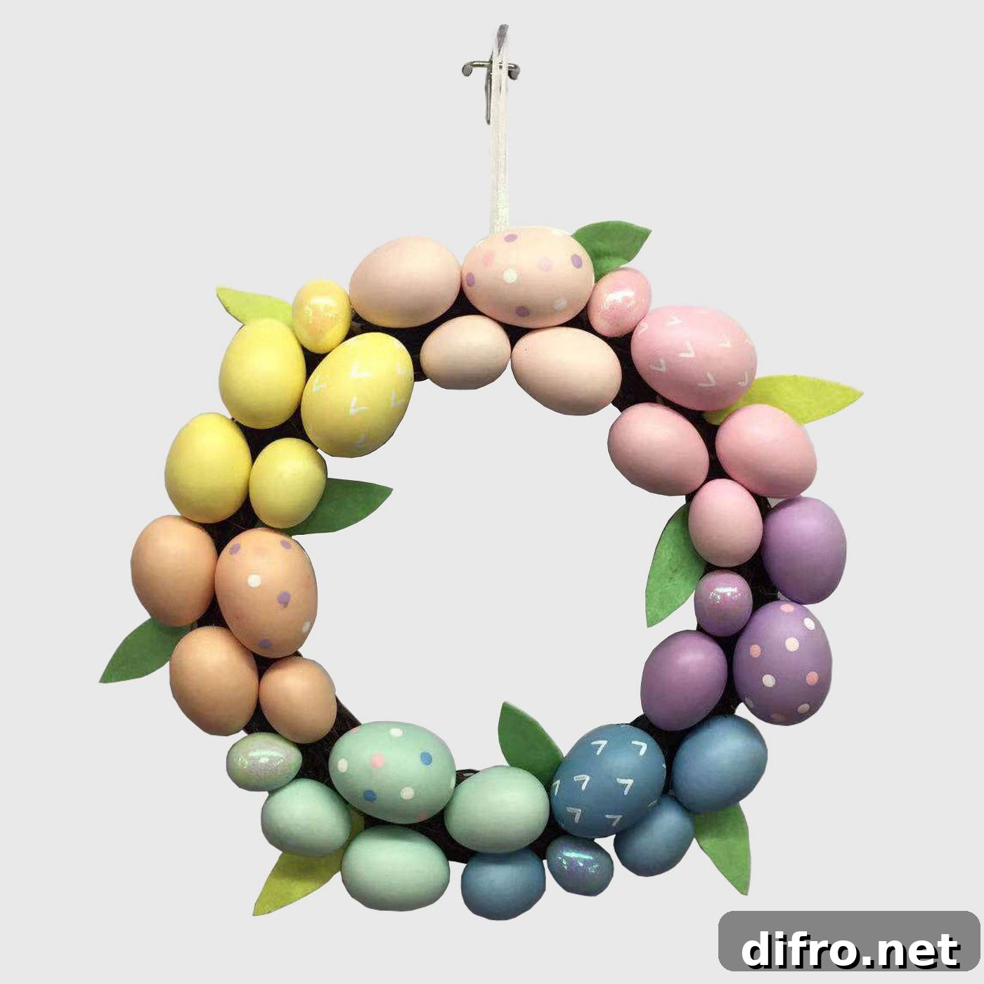 Pastel painted Easter egg wreath