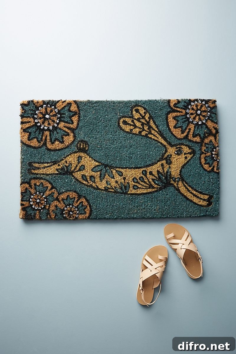 Boho bunny doormat