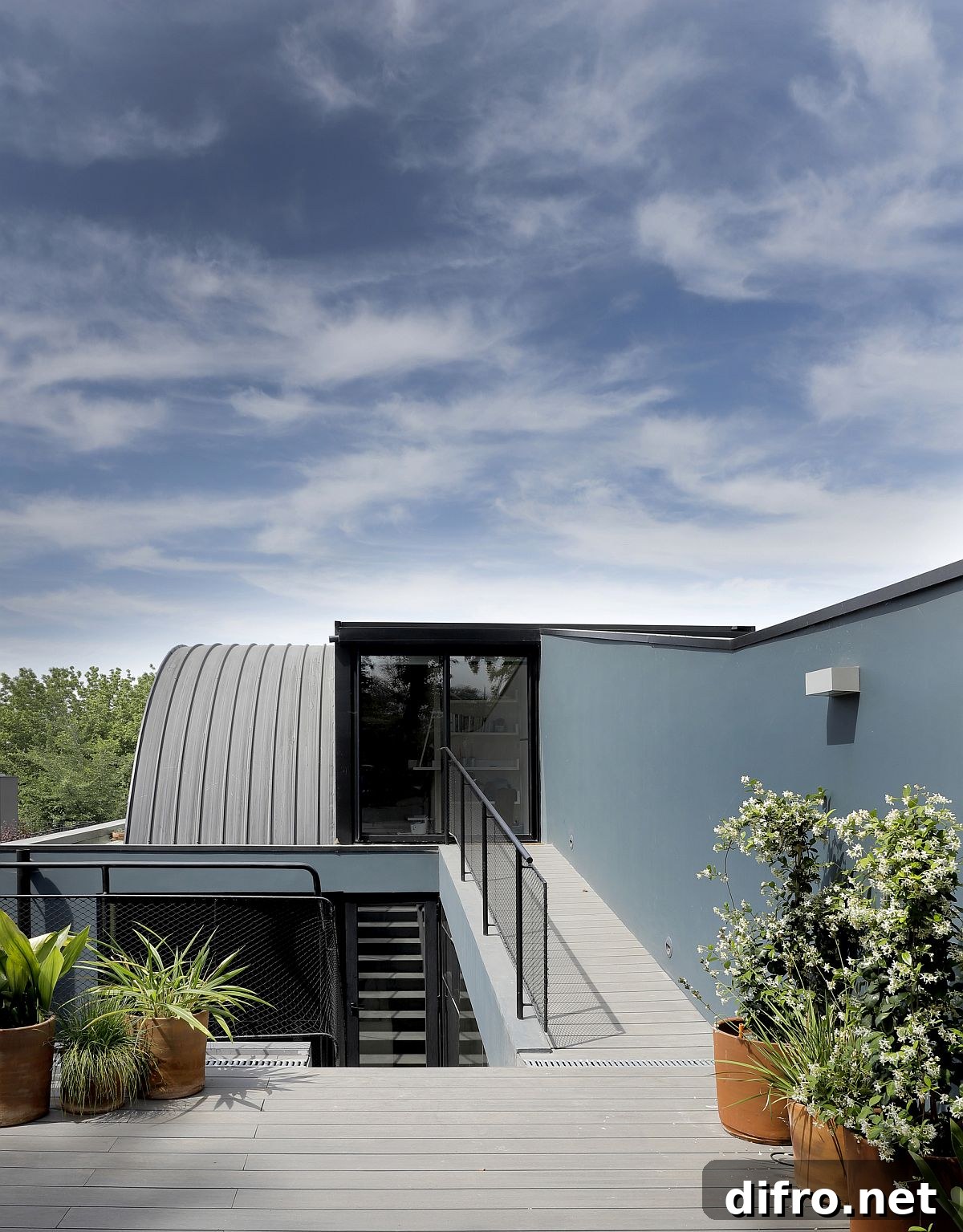 Entrance to the upper level of townhouses in Chile