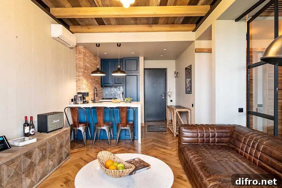 Modern industrial home in Tbilisi with space-savvy design