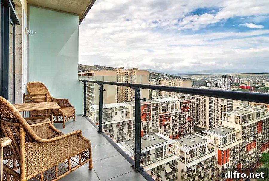 Balcony overlooking the city of Tbilisi