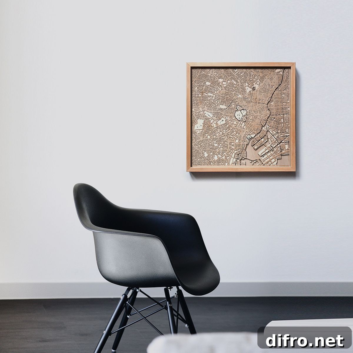 3D wooden map installation