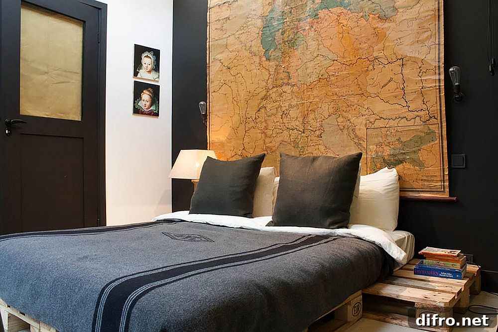 Map with photos adding vintage touch