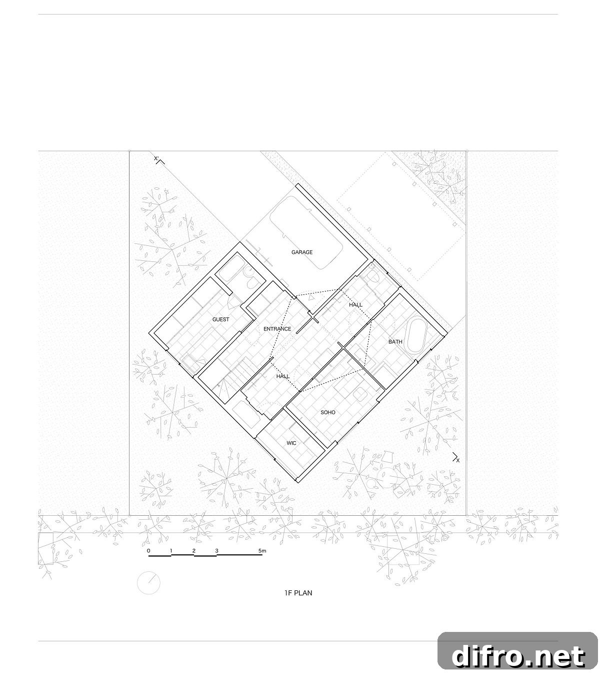 First floor plan of Kame House