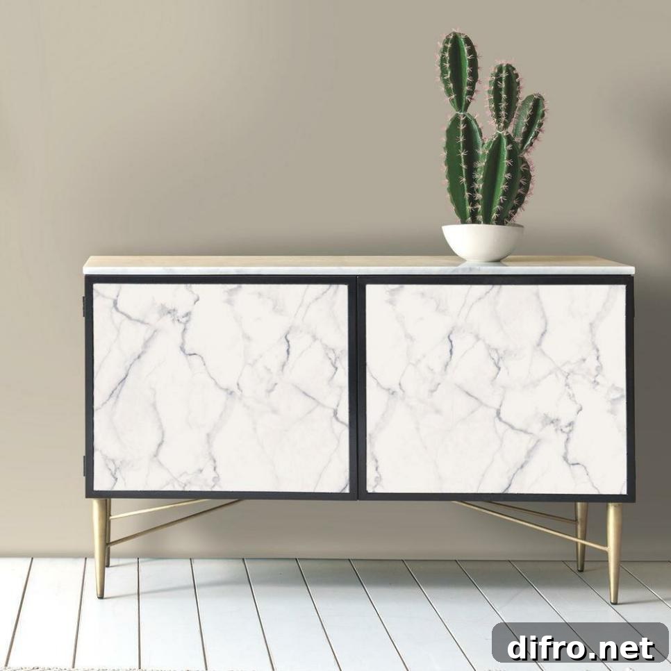 Furniture updated with contact paper