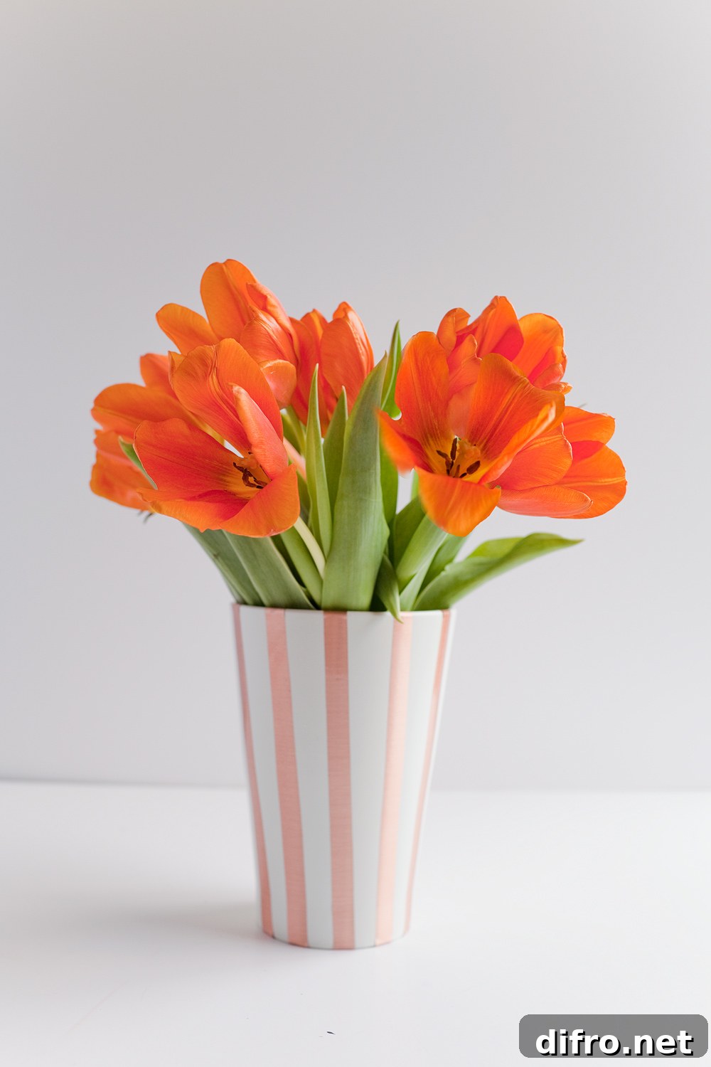 Copper contact paper vase