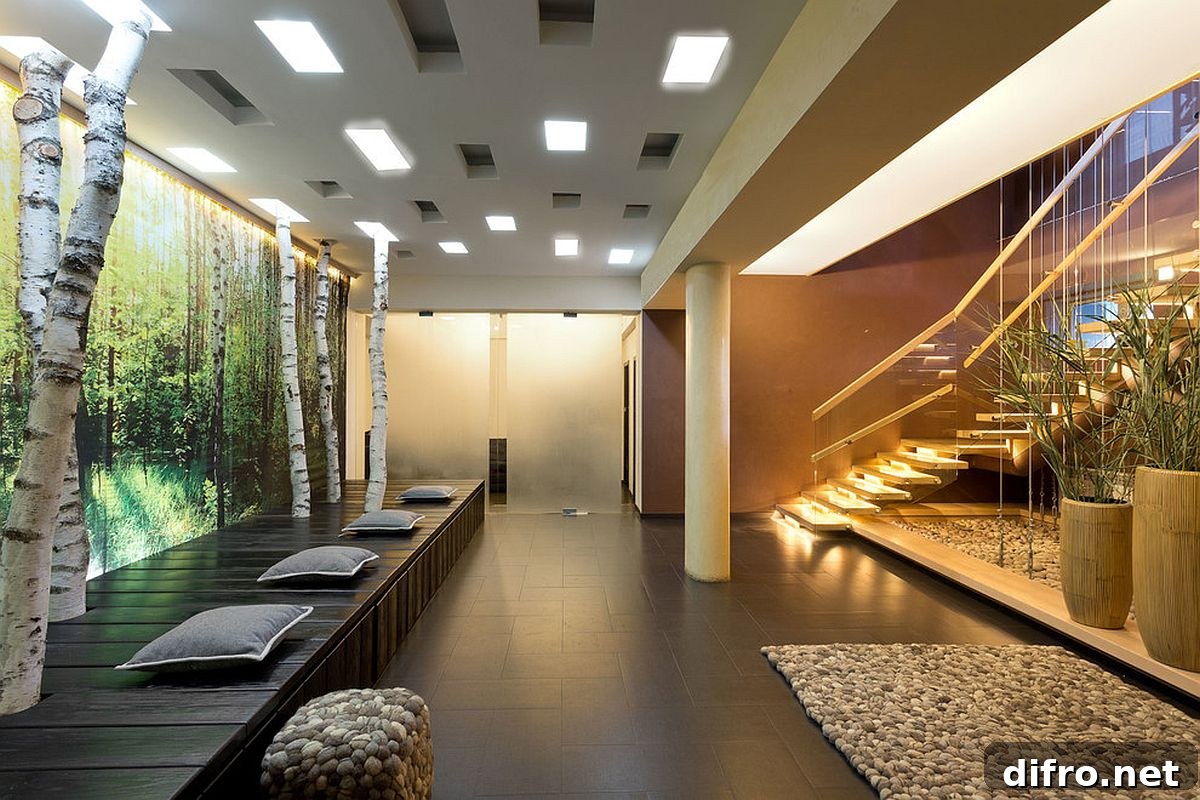 Entry transformed into a hangout with custom lighting