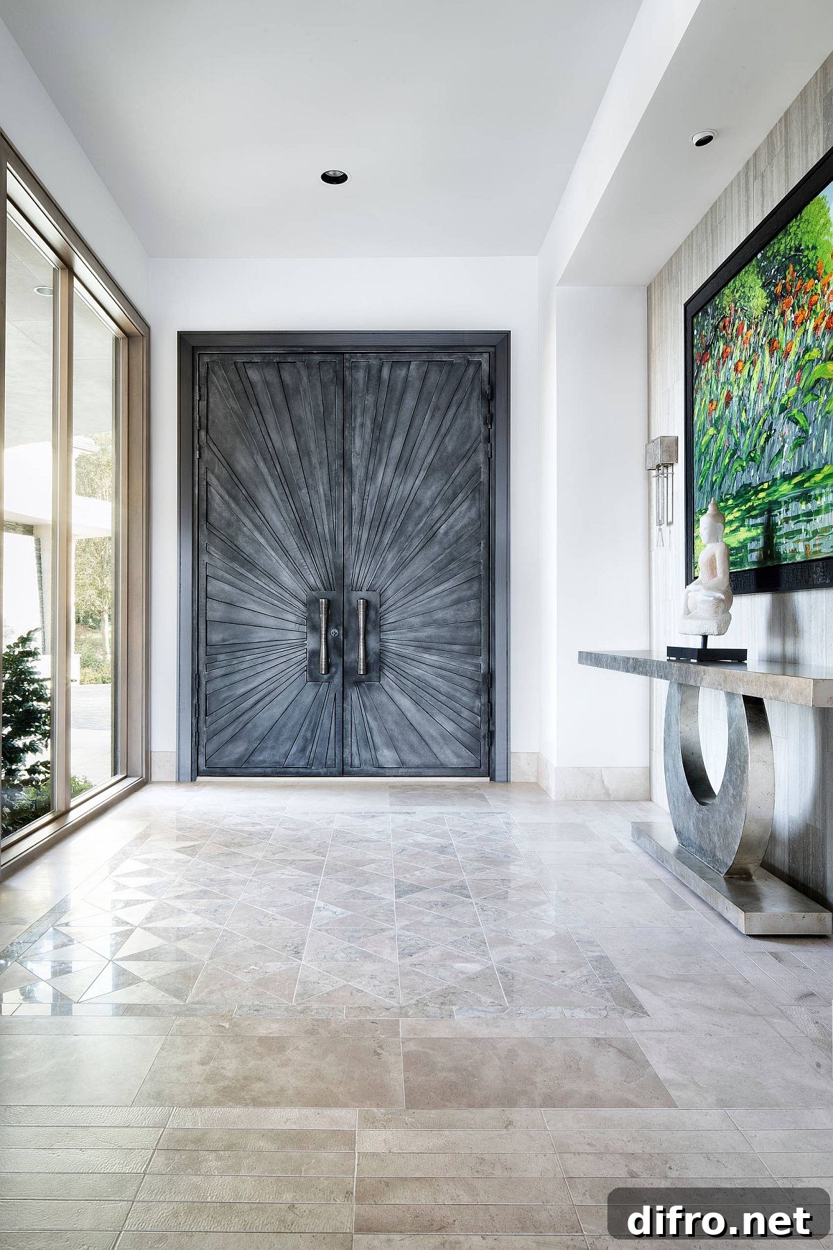 Opulent minimal modern entry