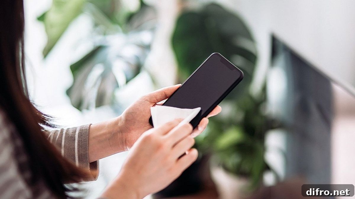 Cleaning a smartphone and other electronic devices