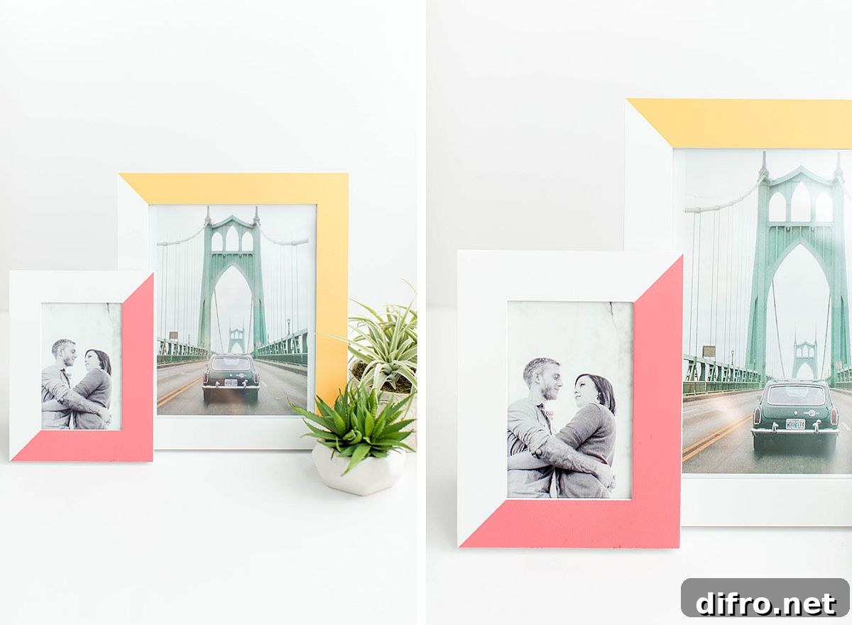 Two-tone DIY painted picture frame