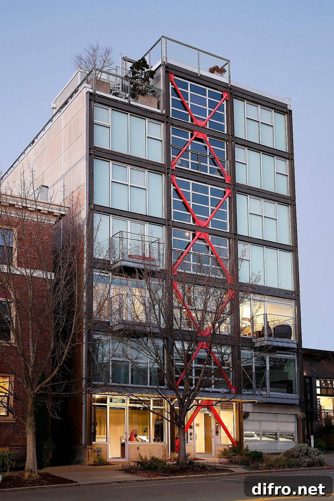 View of the iconic 1310 East Union Building on Capitol Hill in Seattle