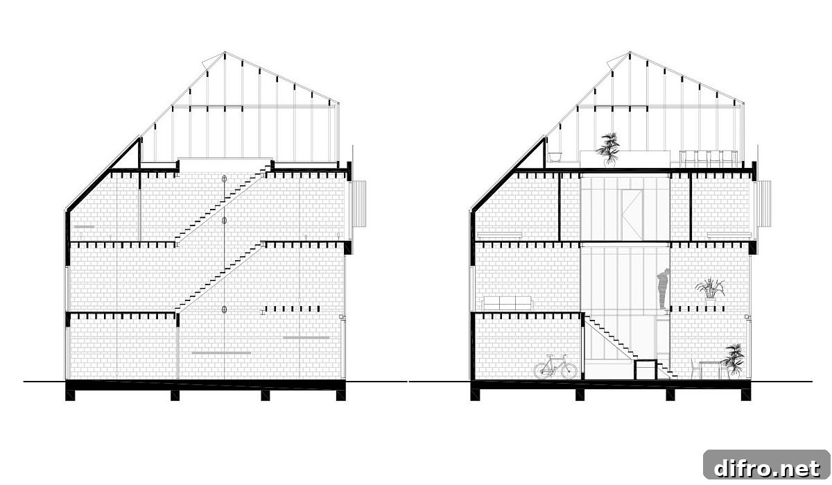Plan of House Buiksloterham by NEXT architects in Amsterdam