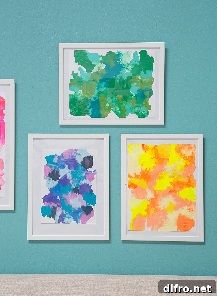 Colorful smushed art project